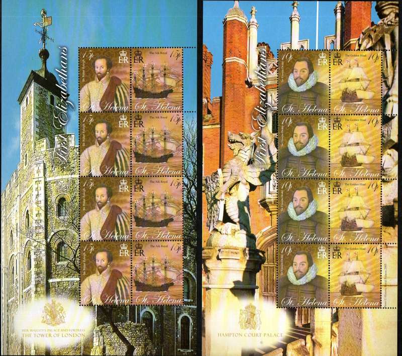St Helena 2005 famous Elizabethans umm set of (x4) sheets  SG957-964 - CV GBP 86+ - lovely sheets.
