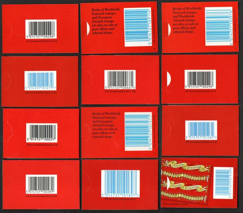 GB selection of (x12) worldwide airmail/postcard mint/complete booklets - as per scans - good value.