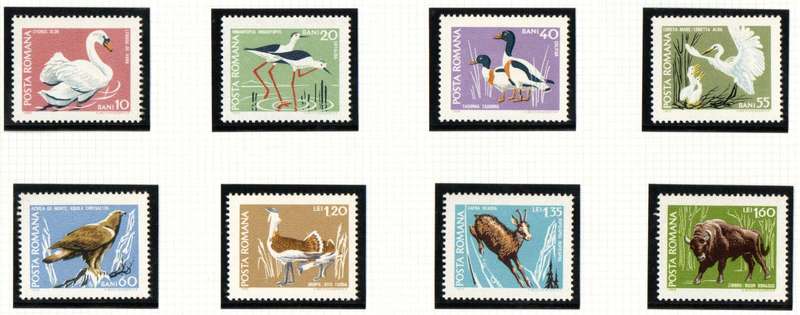 Romania 1968 Fauna of nature reserves umm set of (x8) singles  SG3598-3605  nice thematic set.