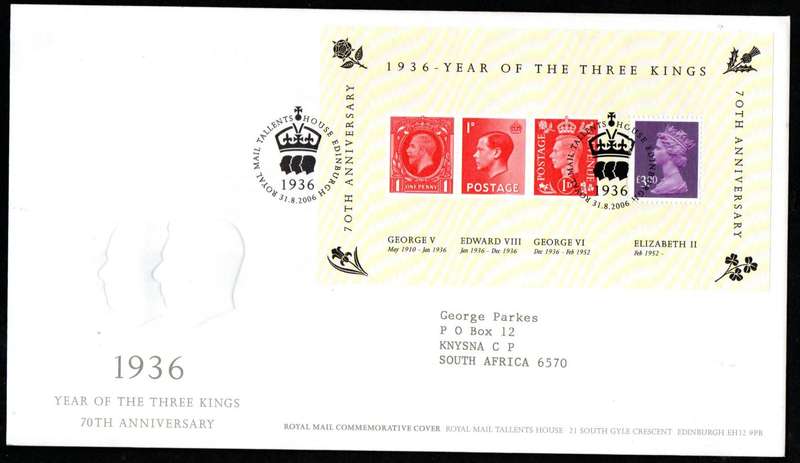 GB 2006 70th anniversary of the Year of The Three Kings (Tallents House) first day cover.