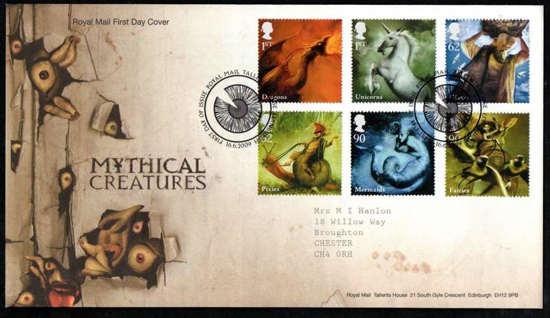 GB 2009 Mythical creatures first day cover (Tallents House) - as per scans  CV GBP 8.