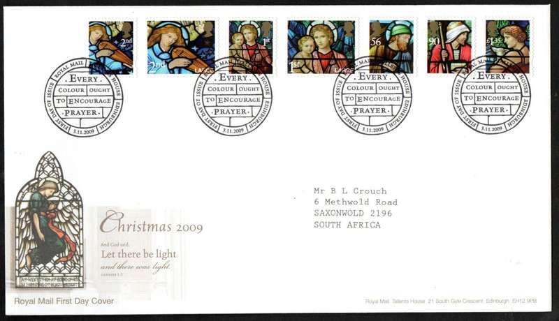 GB 2009 Christmas  Stained Glass Windows first day covers (X2) (Tallents House)  CV GBP 18.