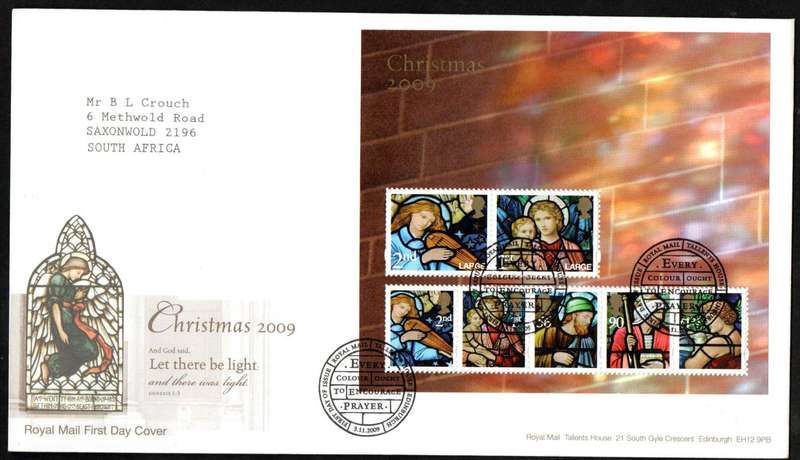 GB 2009 Christmas  Stained Glass Windows first day covers (X2) (Tallents House)  CV GBP 18.