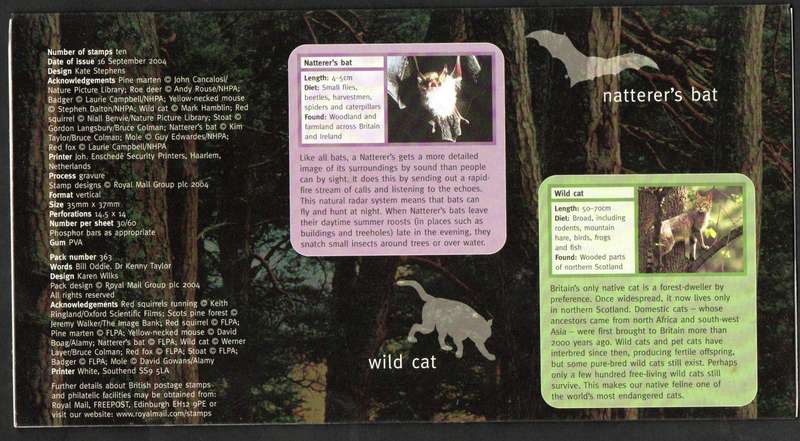 GB 2002 Woodland animals mint presentation pack no 363  CV GBP 11.