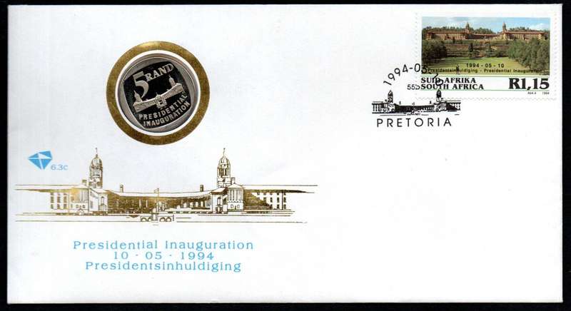RSA 1994 presidential inauguration (Mandela) coin FDC 6.3c - as per scans.