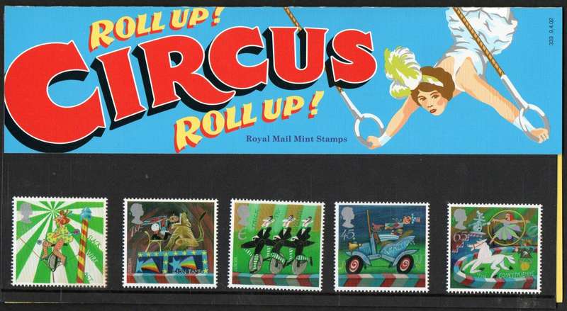 GB 2002 Europa - Circus mint presentation pack no 333.