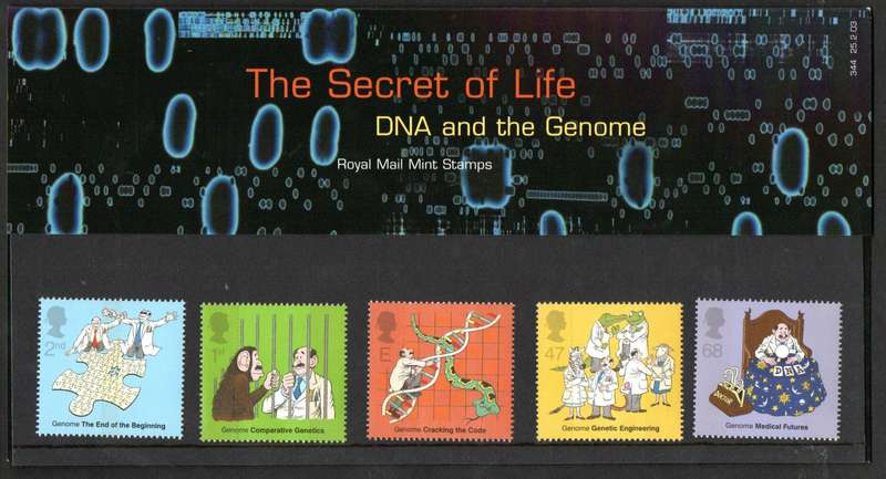 GB 2003 50th anniversary of the discovery of DNA mint presentation pack no 344 - as per scans.