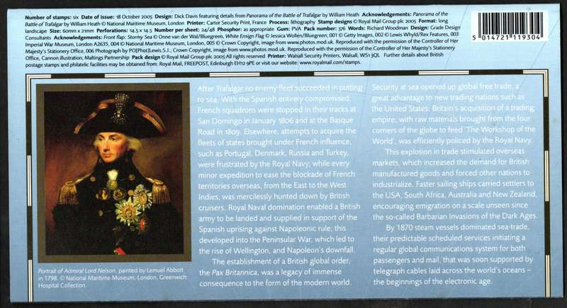 GB 2005 Bicentenary of The Battle of Trafalgar mint presentation pack no 376  as per scans.