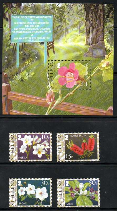 St Helena 2004 Bicentenary of Royal Horticultural Society umm set of (x4) + msheet  SG921-MS925.