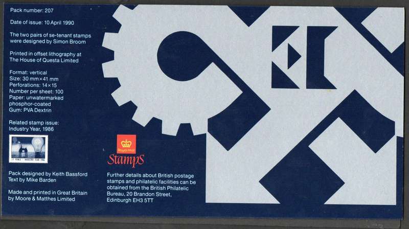 GB 1990 25th anni of Queens Awards for Export and Technology mint presentation pack no 207.