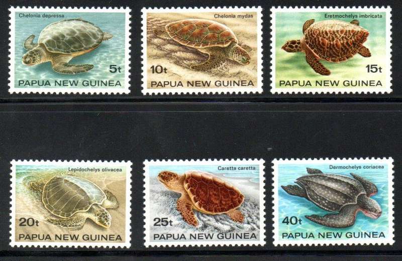 Papua New Guinea 1984 turtles umm set of (x6) singles  SG472-77  lovely thematic set.