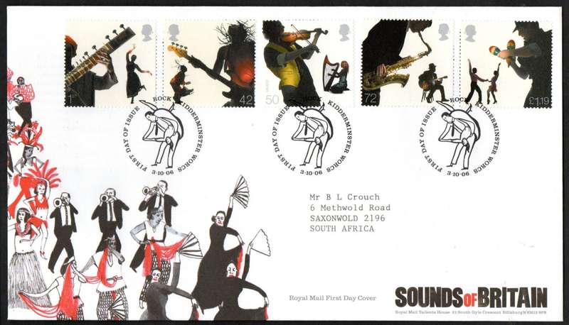 GB 2006 Sounds of Britain (x2) first day cover (both postmarks) - CV GBP 12.