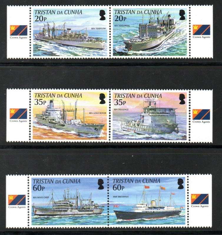 Tristan da Cunha 2003 Royal Navy connections umm set of (x6) in (x3) pairs  SG787-9 - CV GBP 14.5.