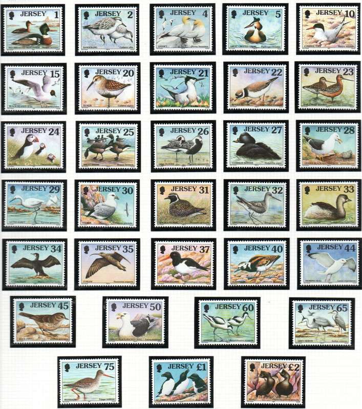 Jersey 1997 Seabirds and waders umm set of (x32) singles - SG774-805 - stunning thematic