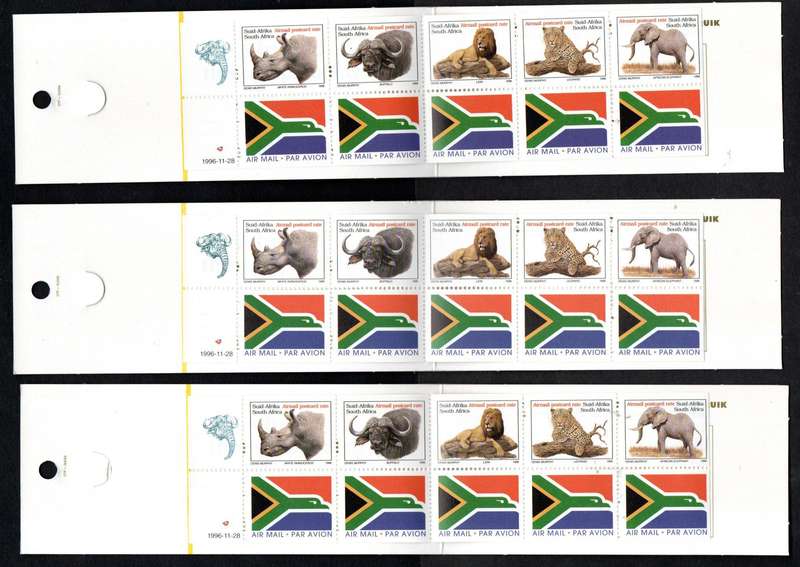 RSA 1996 (X3) Big 5 booklets no 24 with `yellow line` - complete - as per scans - CV R600.