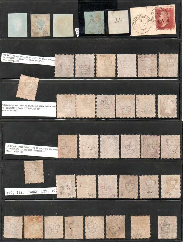 GB selection of (x40+) used 1 penny red singles - condition as per scans - unchecked etc.