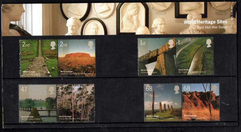 GB 2005 World Heritage Sites mint presentation pack no 371.