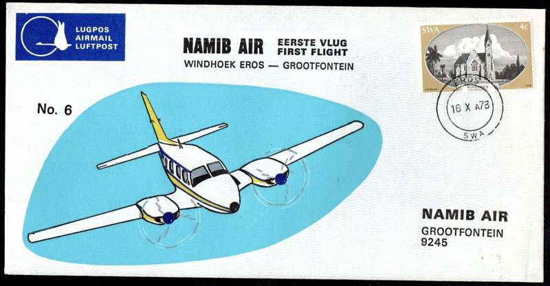 South West Airways/Namib Air clearance of (x7) flight covers  as per scans.