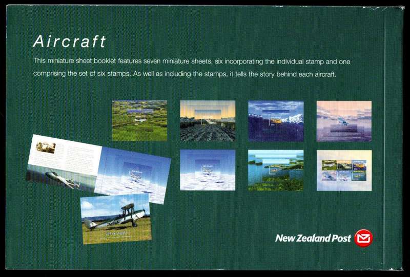 New Zealand 2001 aircraft souvenir mini sheet prestige booklet mint.
