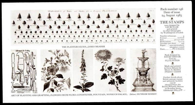 GB 1983 British Gardens presentation pack no 146 with mint stamps - nice item.