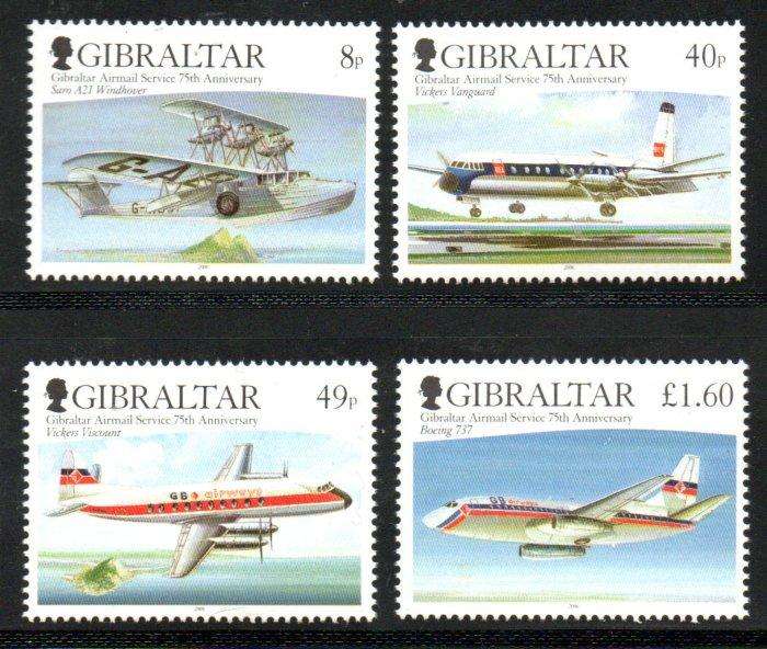 GIBRALTAR 2006 65th anniv of Gibraltar Airmail Service umm set of (x4)  SG1176-9  CV GBP 11+