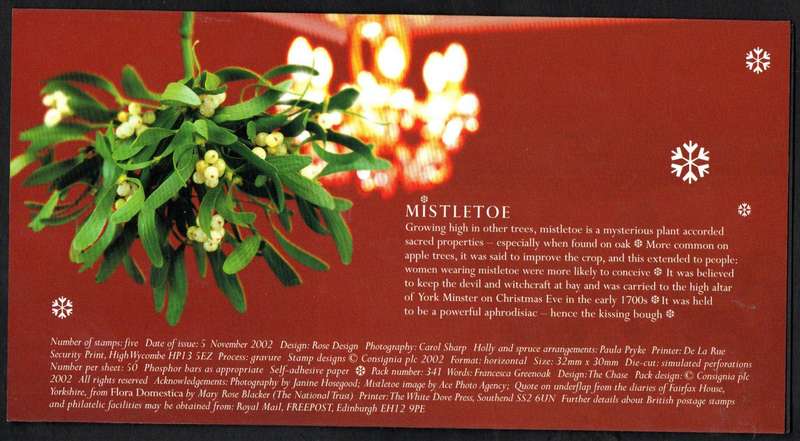 GB 2002 Christmas mint presentation pack no 349.