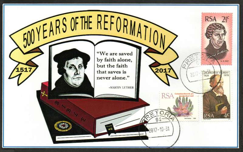 RSA 2017 500TH ANNI OF THE PROTESTANT REFORMATION (X6) PRIVATELY MADE COVERS. AS PER SCANS. NICE LOT