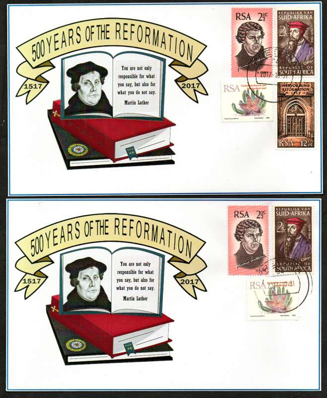 RSA 2017 500TH ANNI OF THE PROTESTANT REFORMATION (X6) PRIVATELY MADE COVERS. AS PER SCANS. NICE LOT