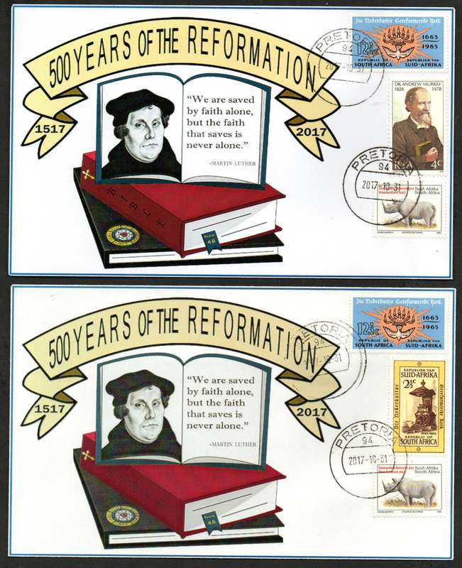 RSA 2017 500TH ANNI OF THE PROTESTANT REFORMATION (X6) PRIVATELY MADE COVERS. AS PER SCANS. NICE LOT