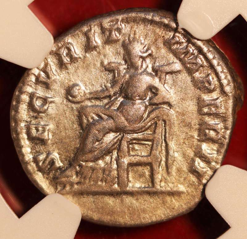 AR Denarius, NGC Certified XF Geta Roman Silver coin