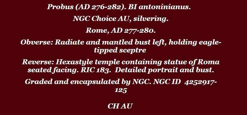 BI Antoninianus Probus BI NGC CH AU Certified Silvering