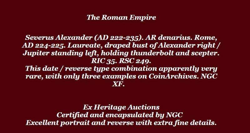Severus Alexander AR Denarius Roman Coin NGC certified