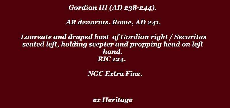 Gordian III (AD 238-244). AR denarius