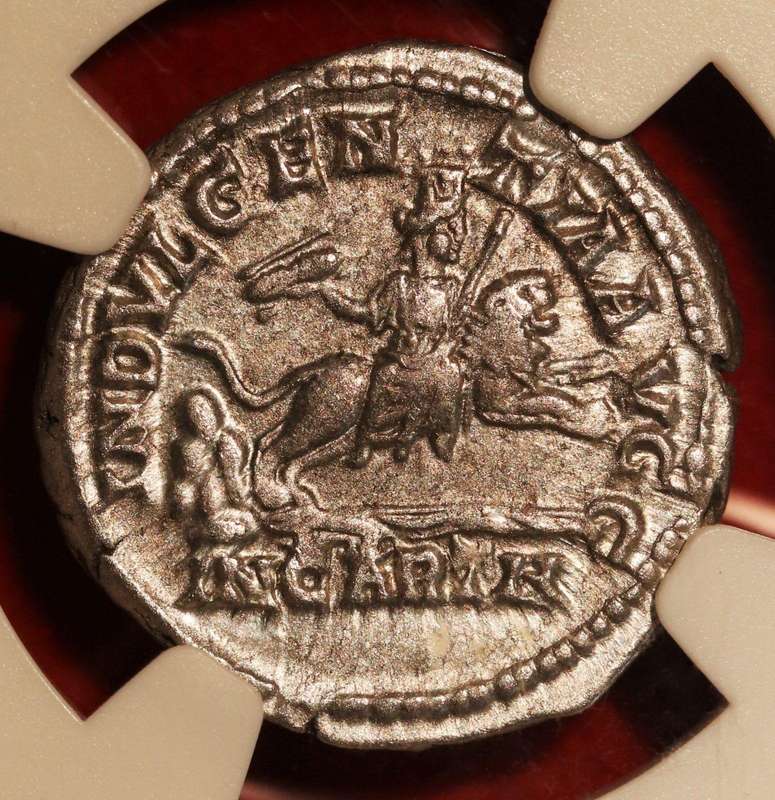 Caracalla AR Silver denarius IN CARTH NGC AU Roman coin