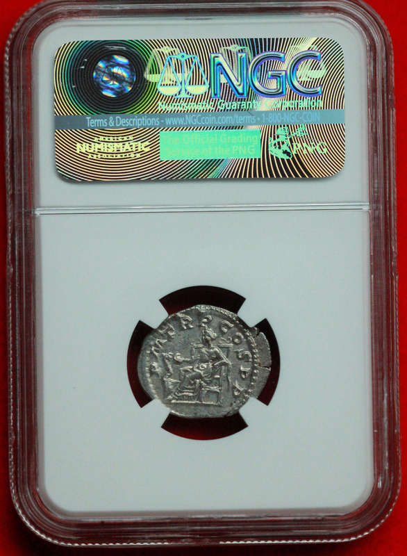 AR Denarius, NGC Certified Severus Alexander AU Roman coin 2