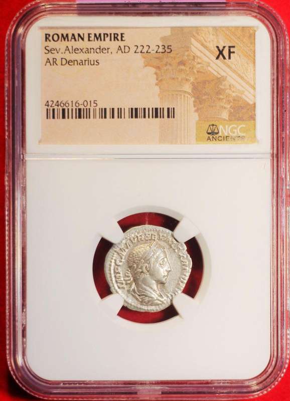 Severus Alexander AR Denarius Roman Coin NGC certified