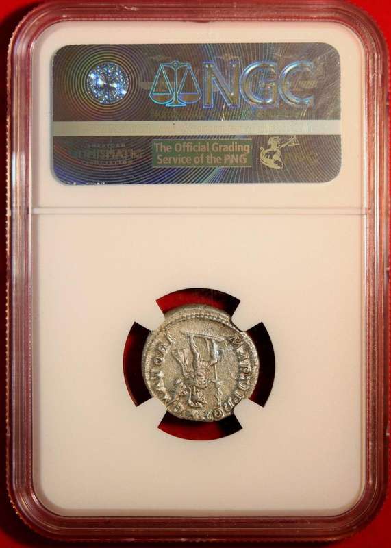 AR Denarius, NGC Certified XF Caracalla Mars Roman Silver coin