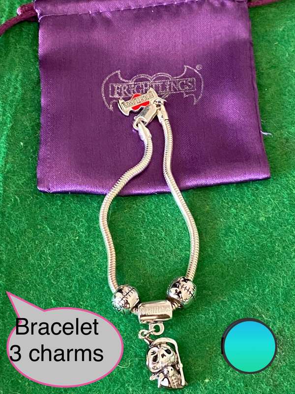 FRIGHTLINGS UK SOLID SILVER CHARM AND BRACELET