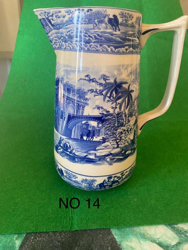 PITCHER WITH INDIAN DELFT /RAMPANT LION MARKINGS