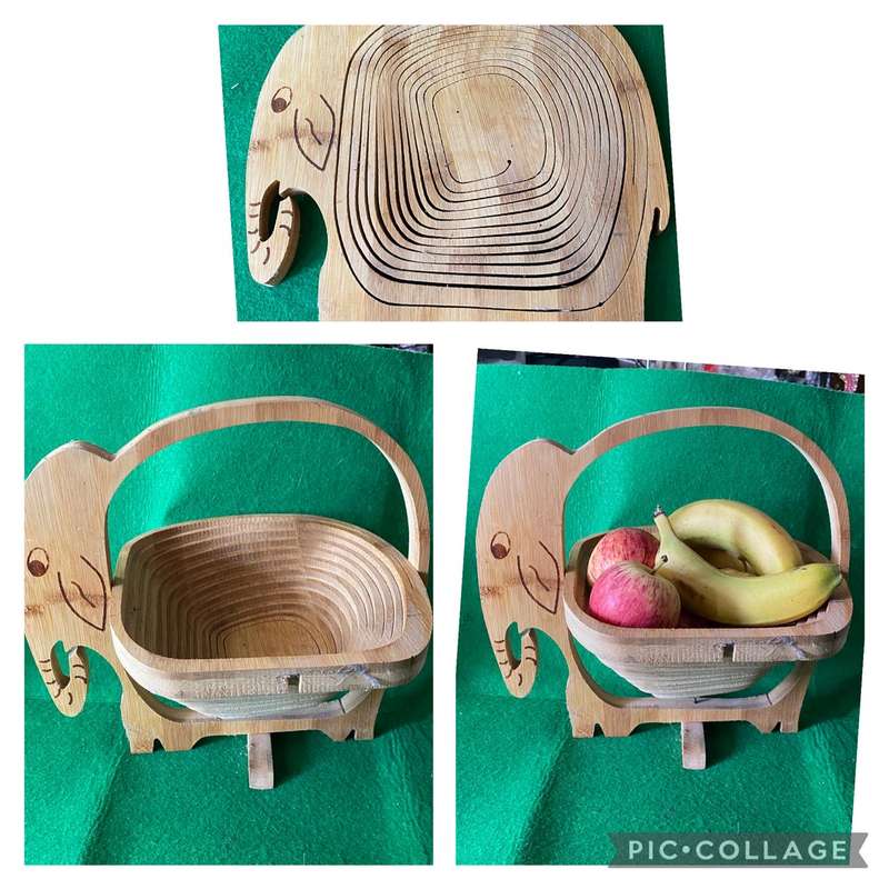 FOLDABLE WOODEN FRUIT BASKET