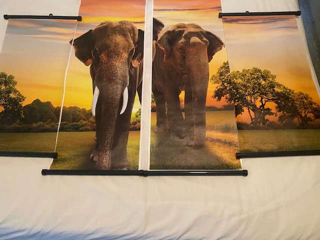 4 PIECE ELEPHANT WALL HANGING