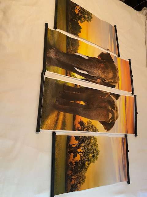4 PIECE ELEPHANT WALL HANGING