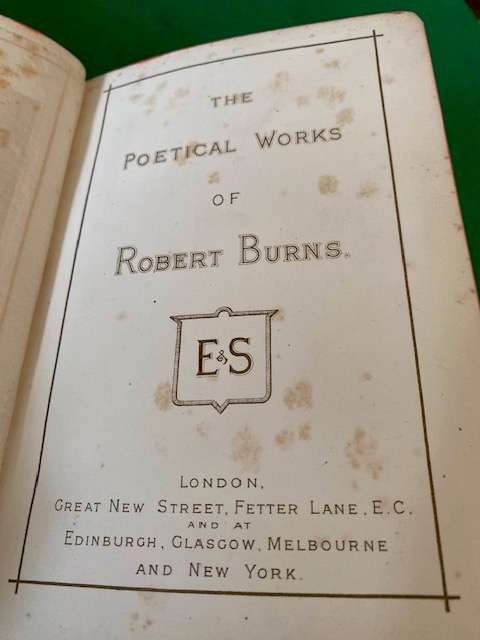 LEATHER BOUND ANTIQUE ROBERT BURNS POETICAL WORKS