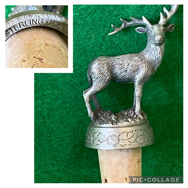 Classic Sterling silver Stag Bottle stopper
