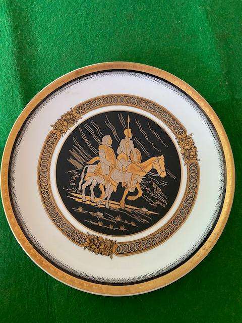 21 cm  Don Quoxte Spain with gold trim Wall Plate