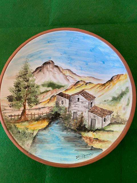 36cm Hand Painted Signed Spanish Wall Plate