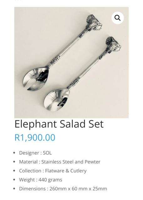 Salad Servers and Cake Server from SOL Pewter Cape Town