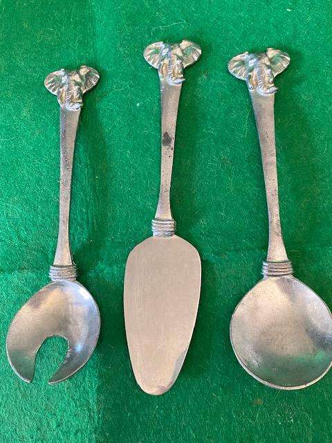 Salad Servers and Cake Server from SOL Pewter Cape Town