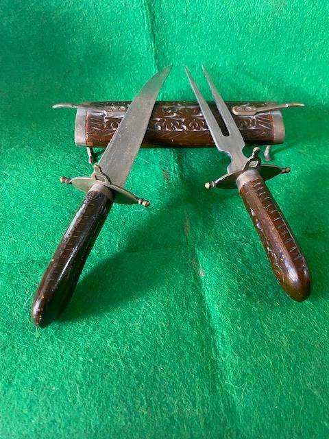 VINTAGE INDIAN CARVING SET