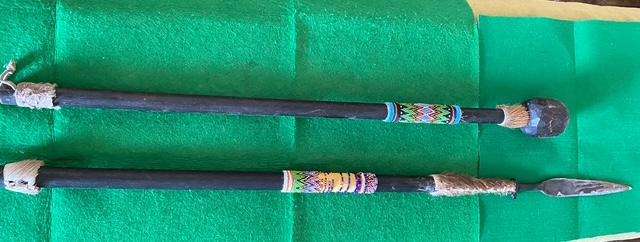 TRADITIONAL AFRICAN ZULU SPEAR AND KNOBKIERIE